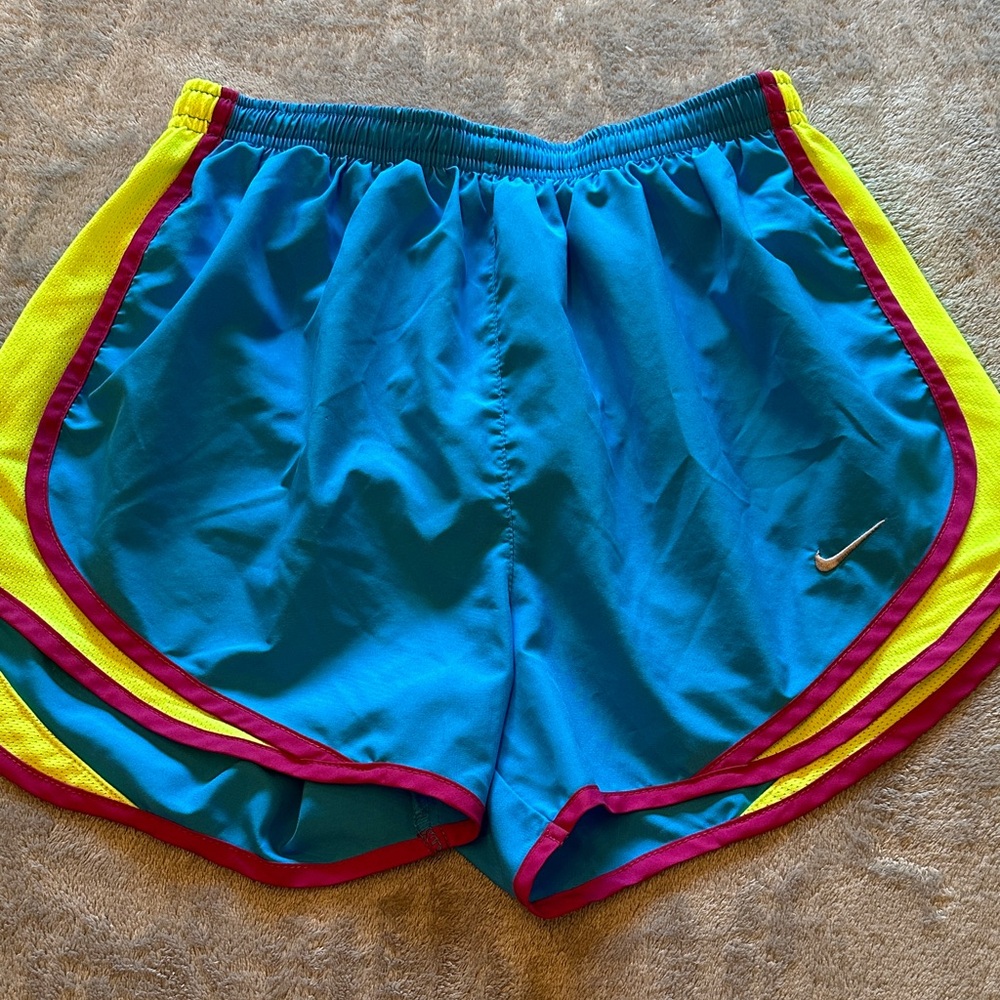 Nike Turquoise Running Shorts with Neon Trim
